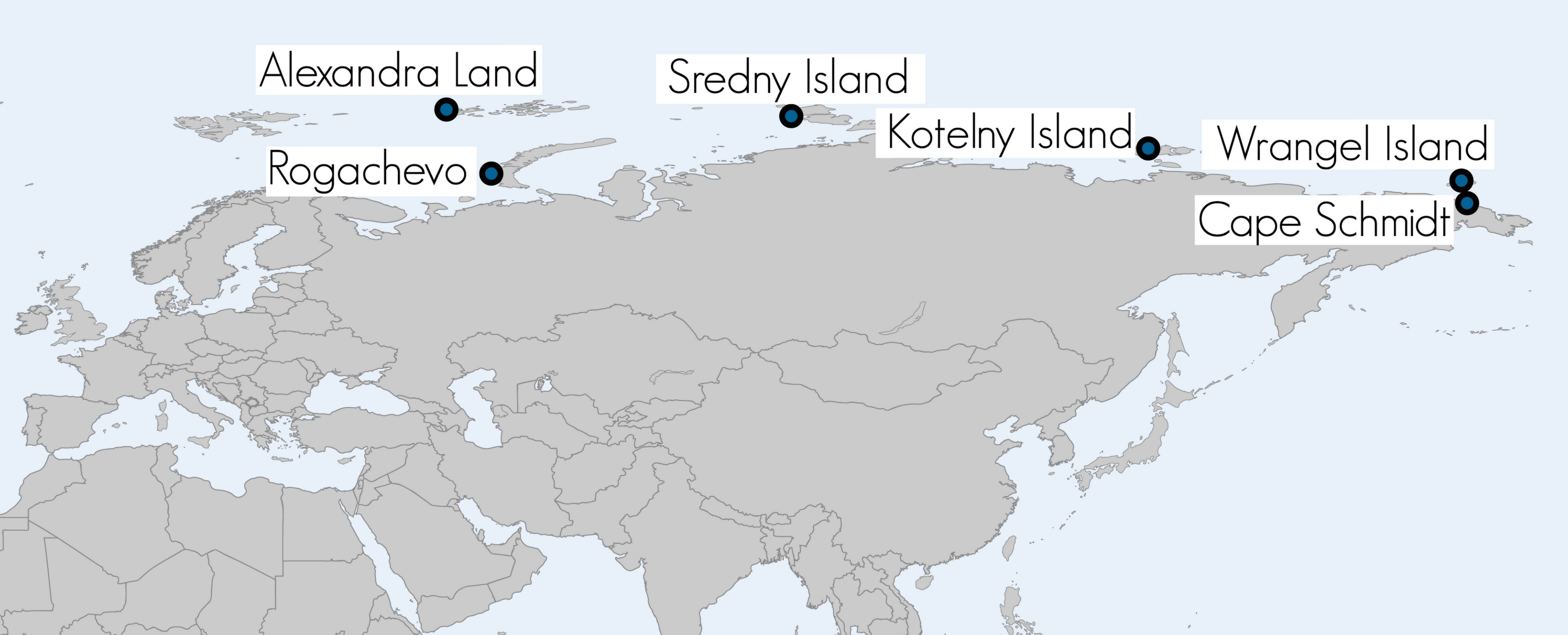 Location of the six Russian military bases along the Northern Sea Route. (Source: Malte Humpert/Author’s own work)