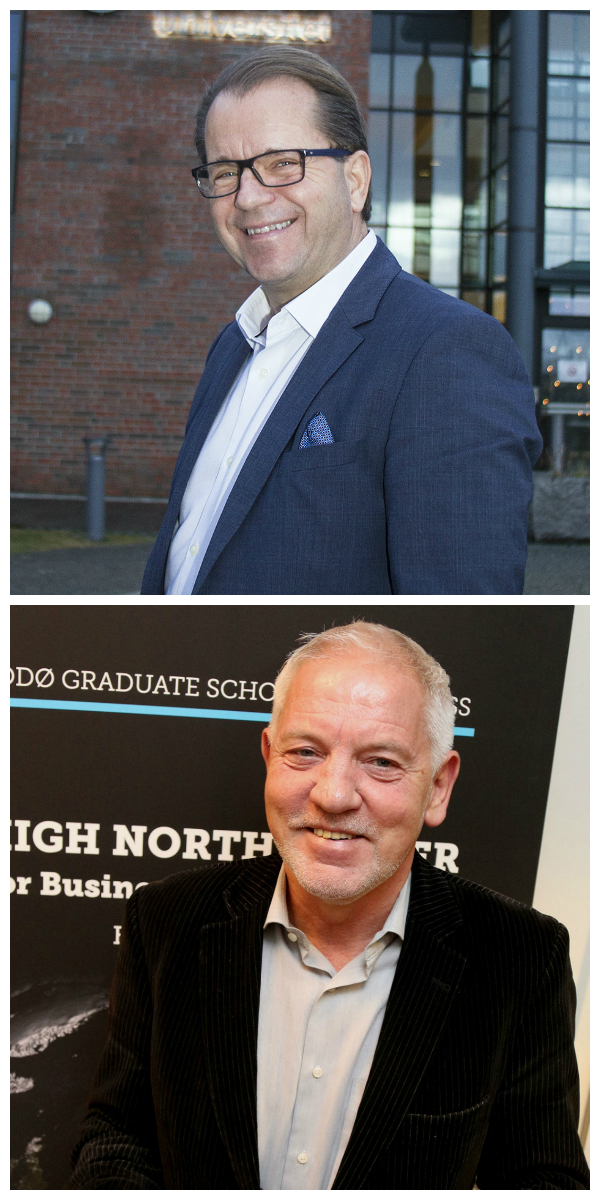 Rektor Bjørn Olsen (over) og direktør Frode Mellemvik. (Foto: Nord universitet).