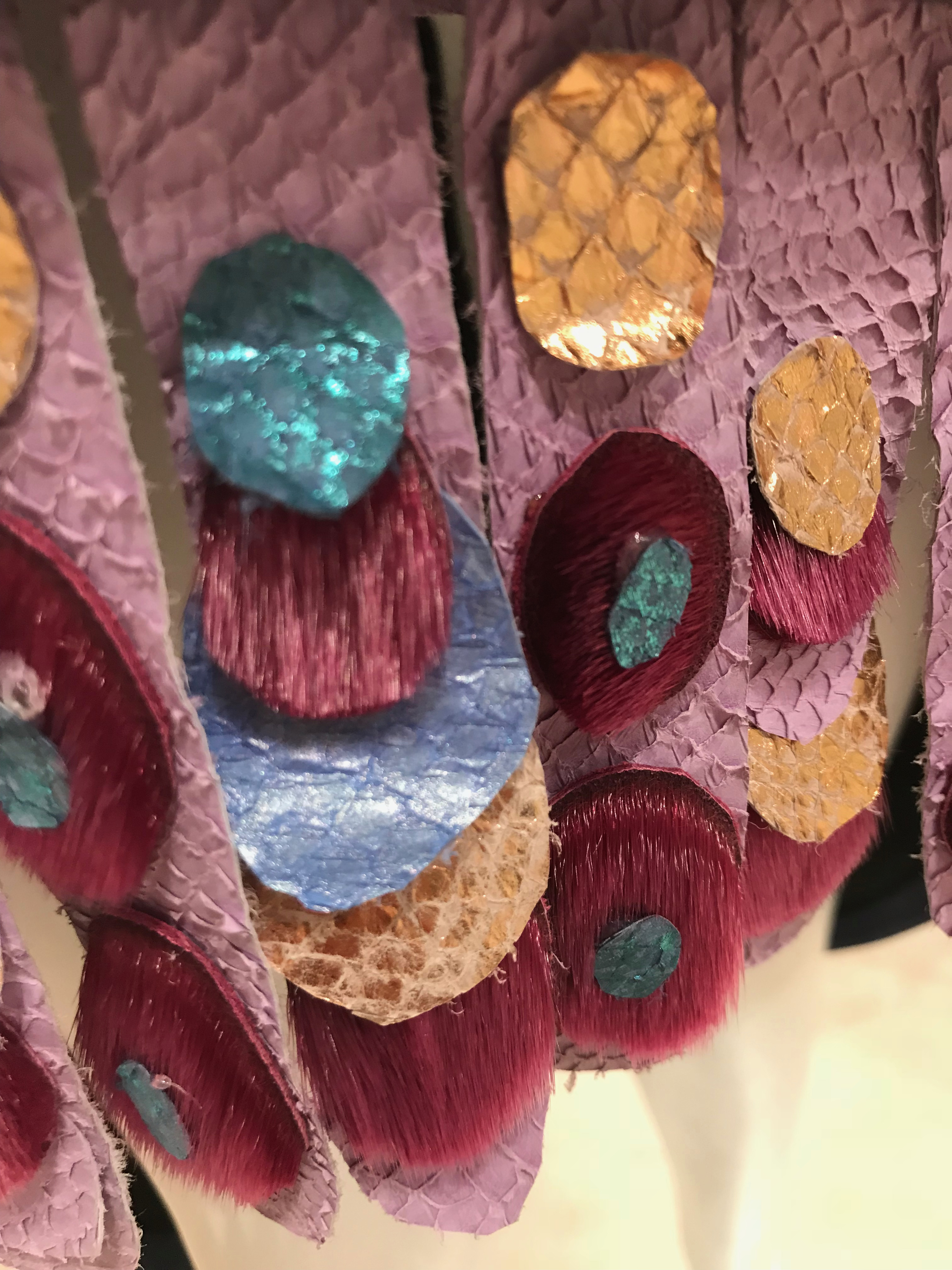Fish-leather and sealskin decorations from one of the outfits (Photo: Ingrid Wiik)