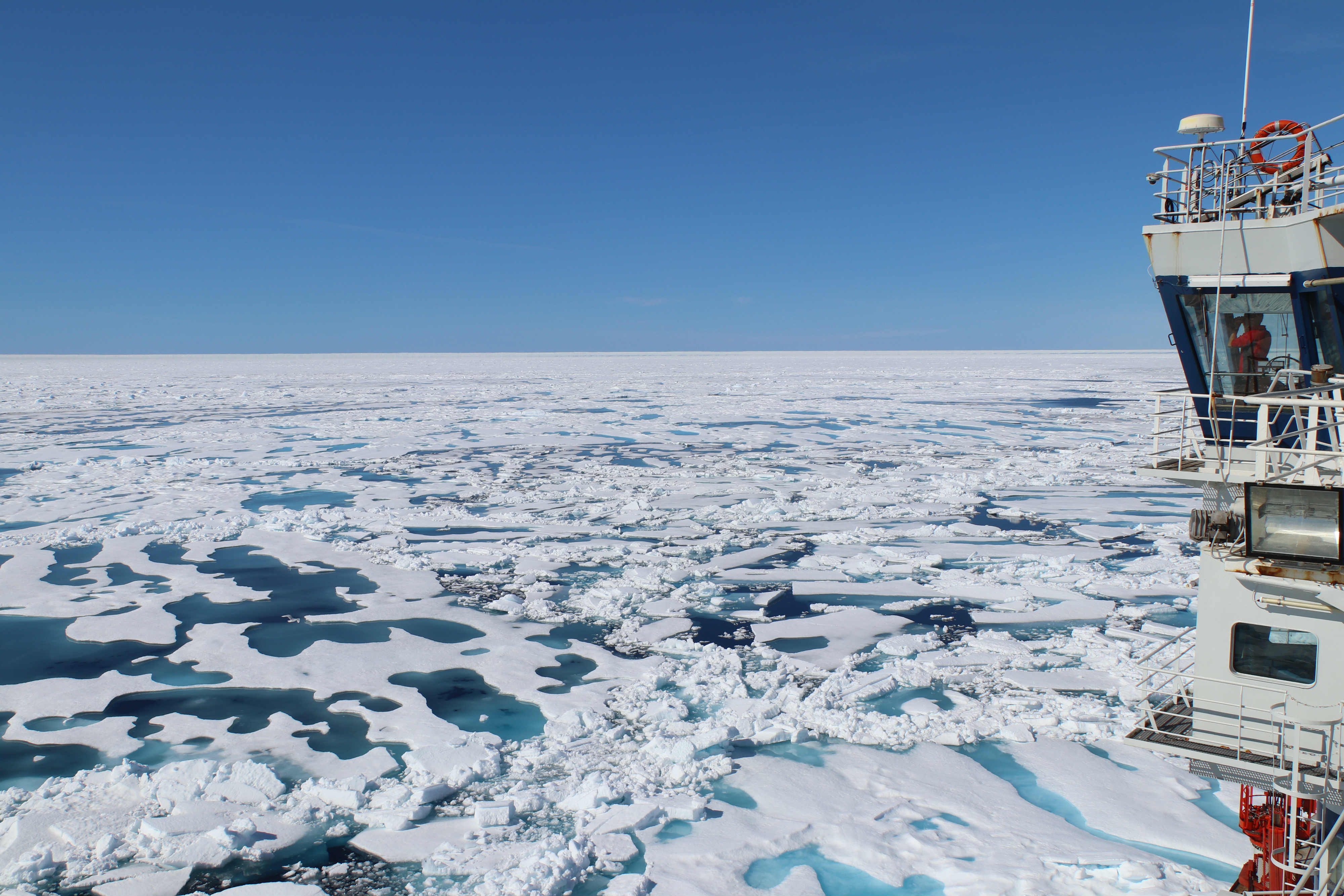 Nordica during active icebreaking in the Dolphin Strait. (Credit: Daria Gritsenko)