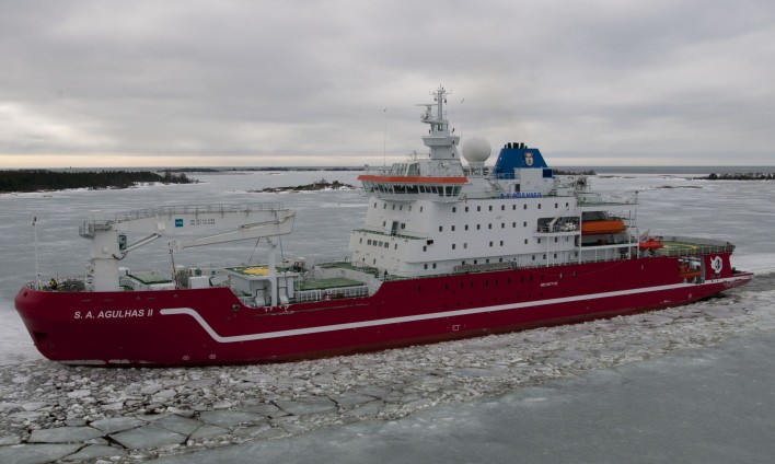 S. A. Agulhas II, ice-going research vessel delivered to South Africa in 2011 from the Meyer Turku shipyard in Turku, southwestern Finland. (Photo: Meyer Turku, Finland)