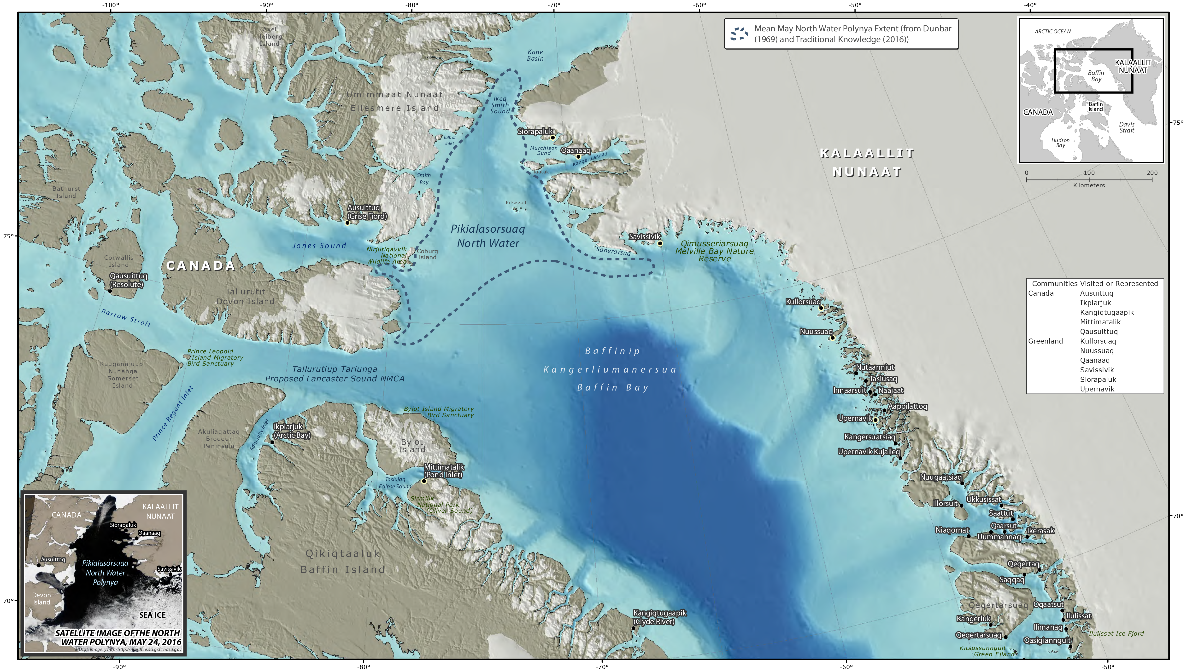 A map of upper Baffin Bay showing the Pikialasorsuaq (Image: Pikialasorsuaq Commission)
